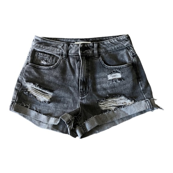 PacSun Distressed Mom Shorts Faded Black Size 26 NWOT‎ - Picture 2 of 9